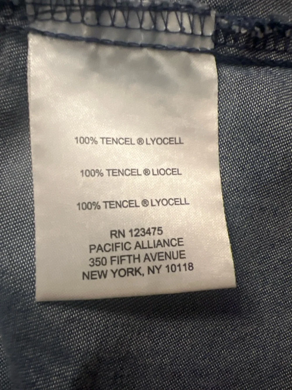 Ellen Tracy XL 100% Tencel Lyocell Chambray Zip Front Roll Tab Sleeve Blouse - Picture 4 of 4